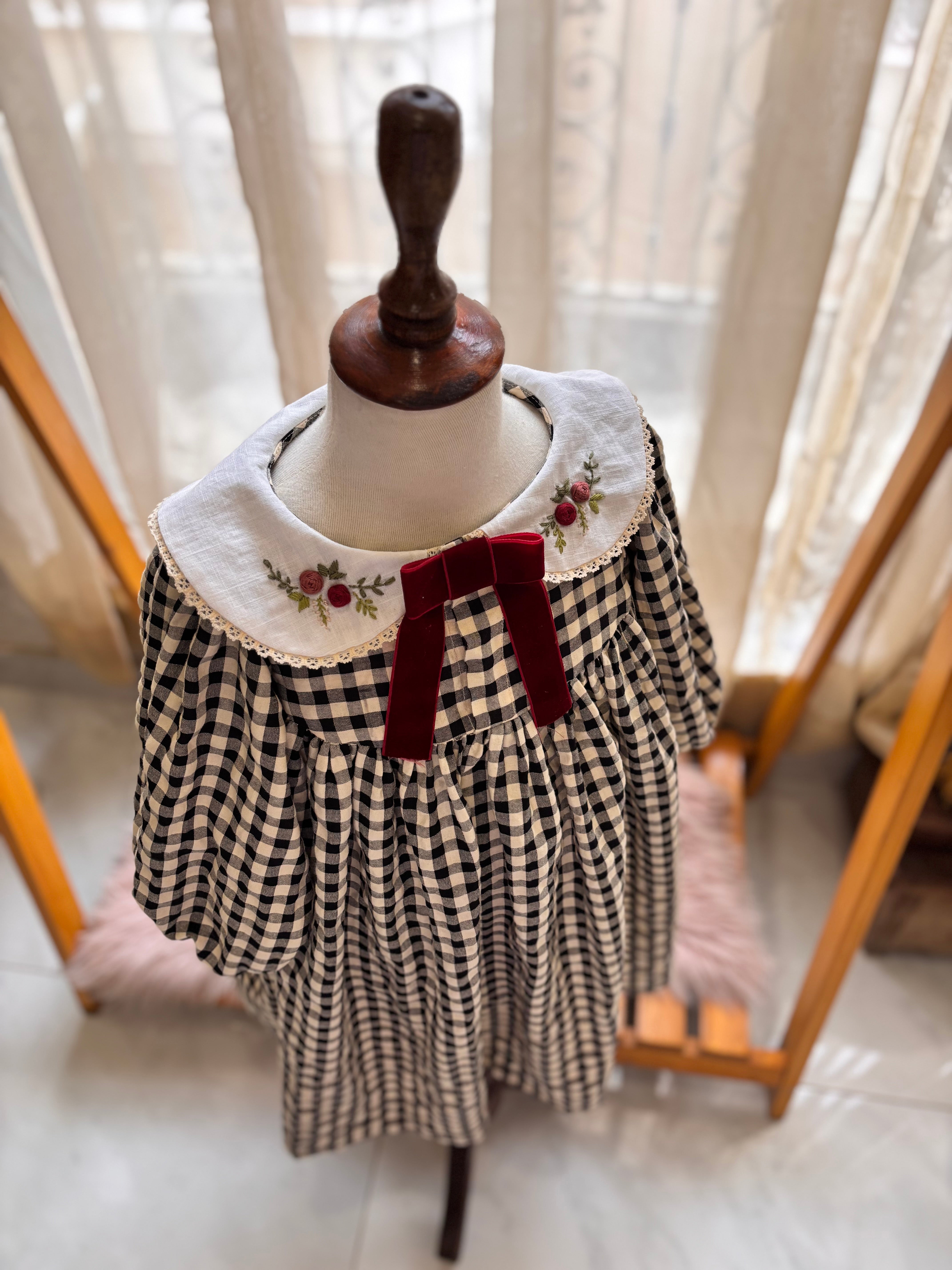 Checkered wool dress