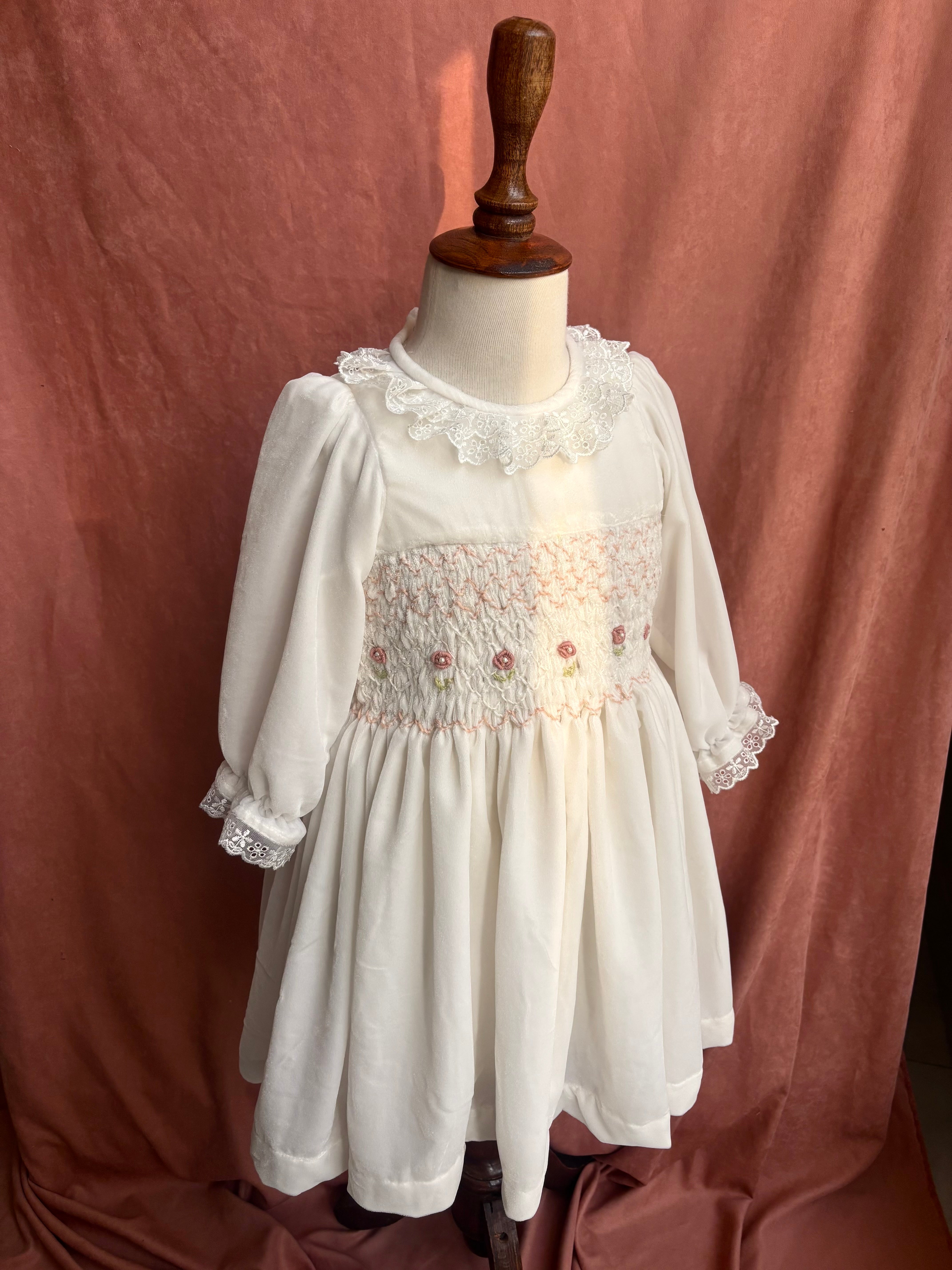 Winter Rose Smocked Dress