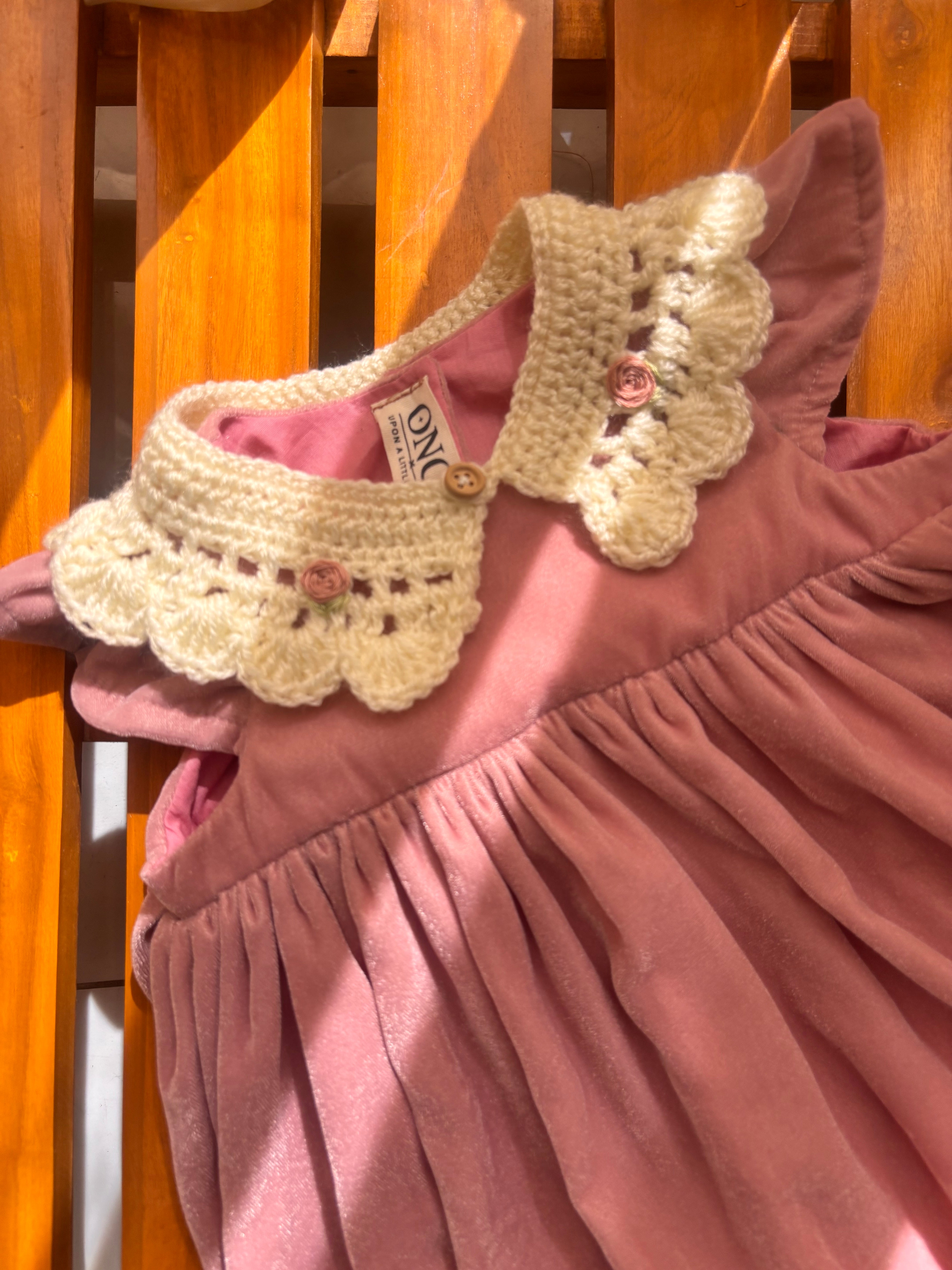 Blush velvet dress