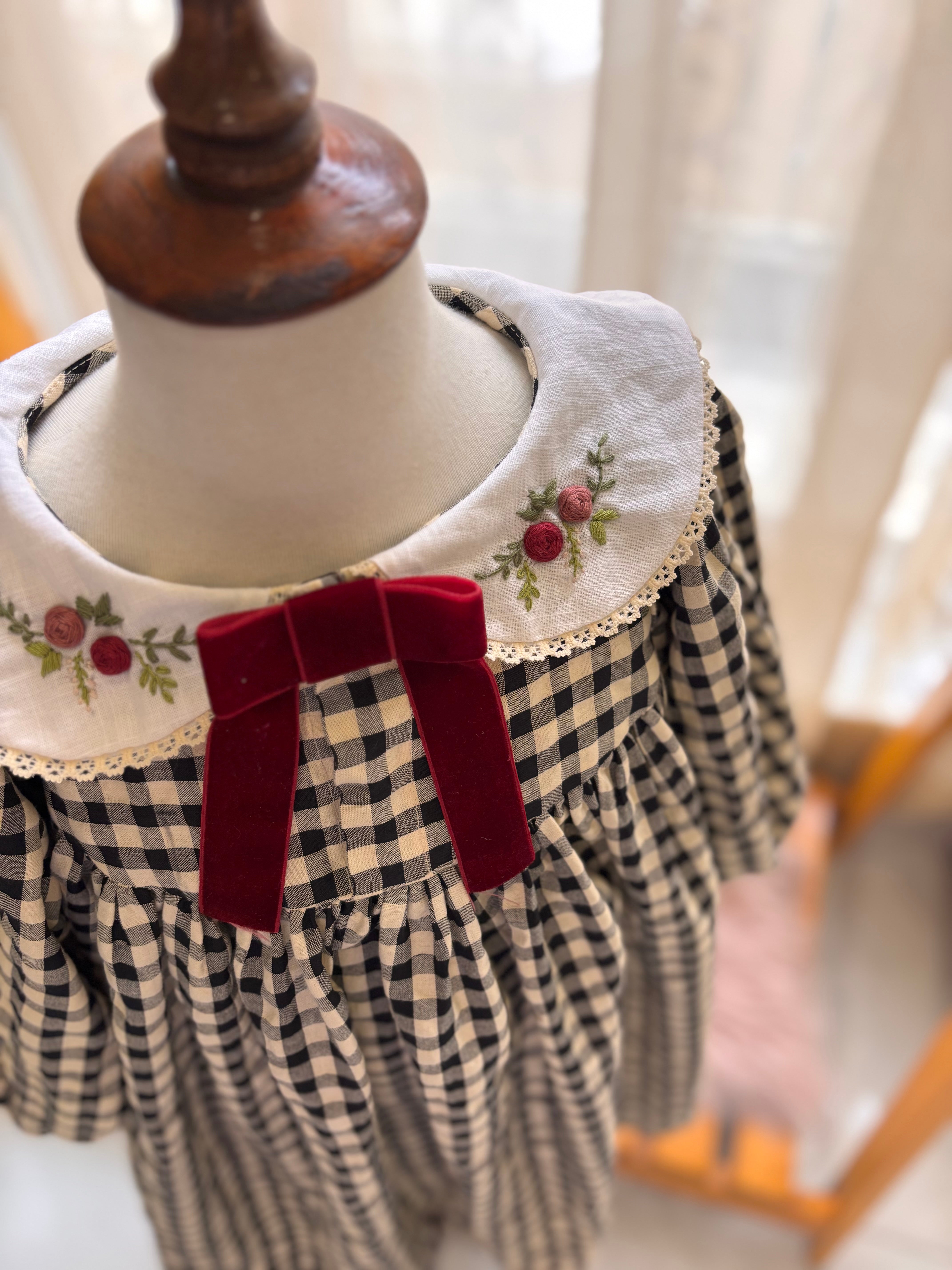 Checkered wool dress