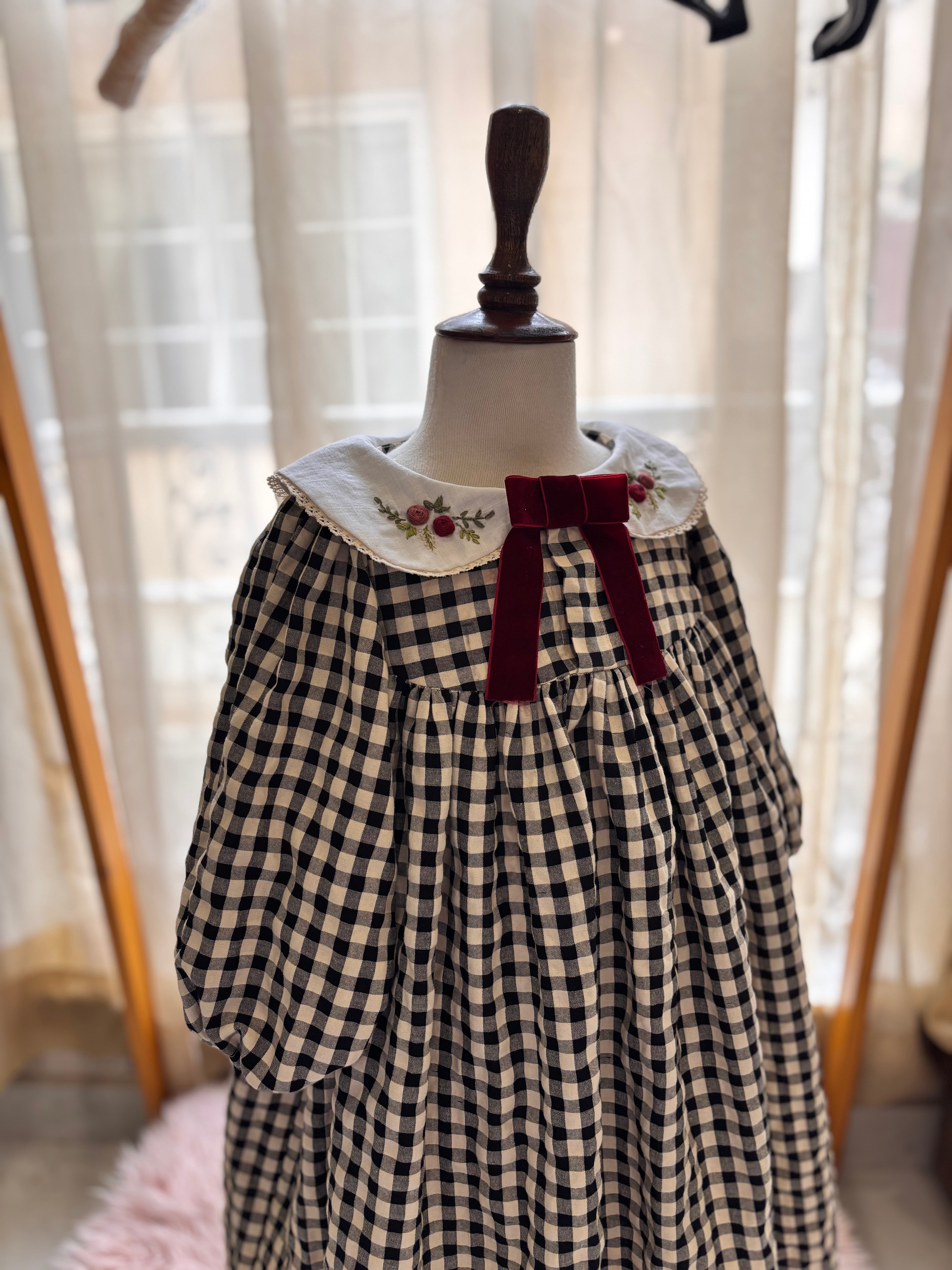 Checkered wool dress