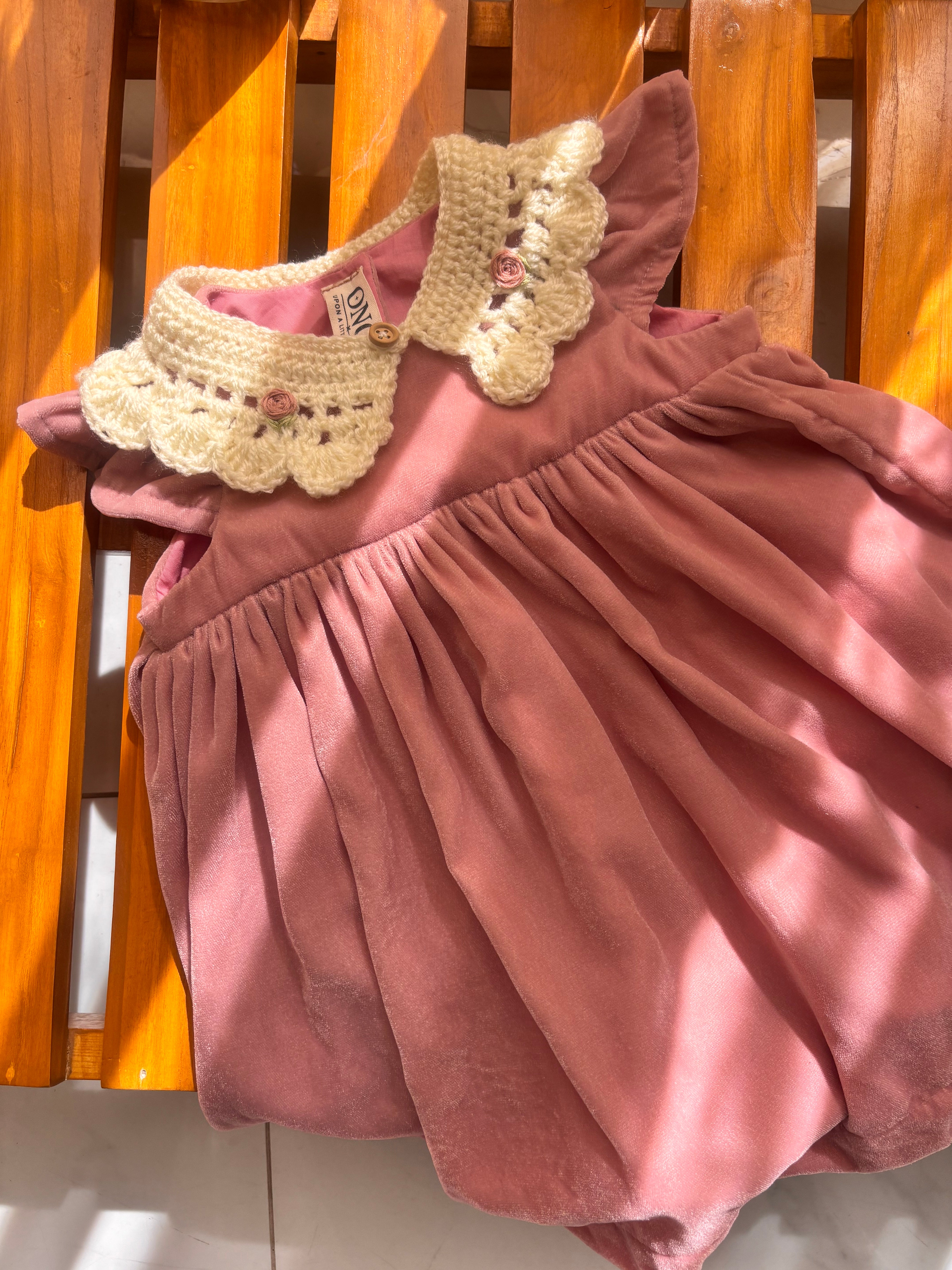 Blush velvet dress