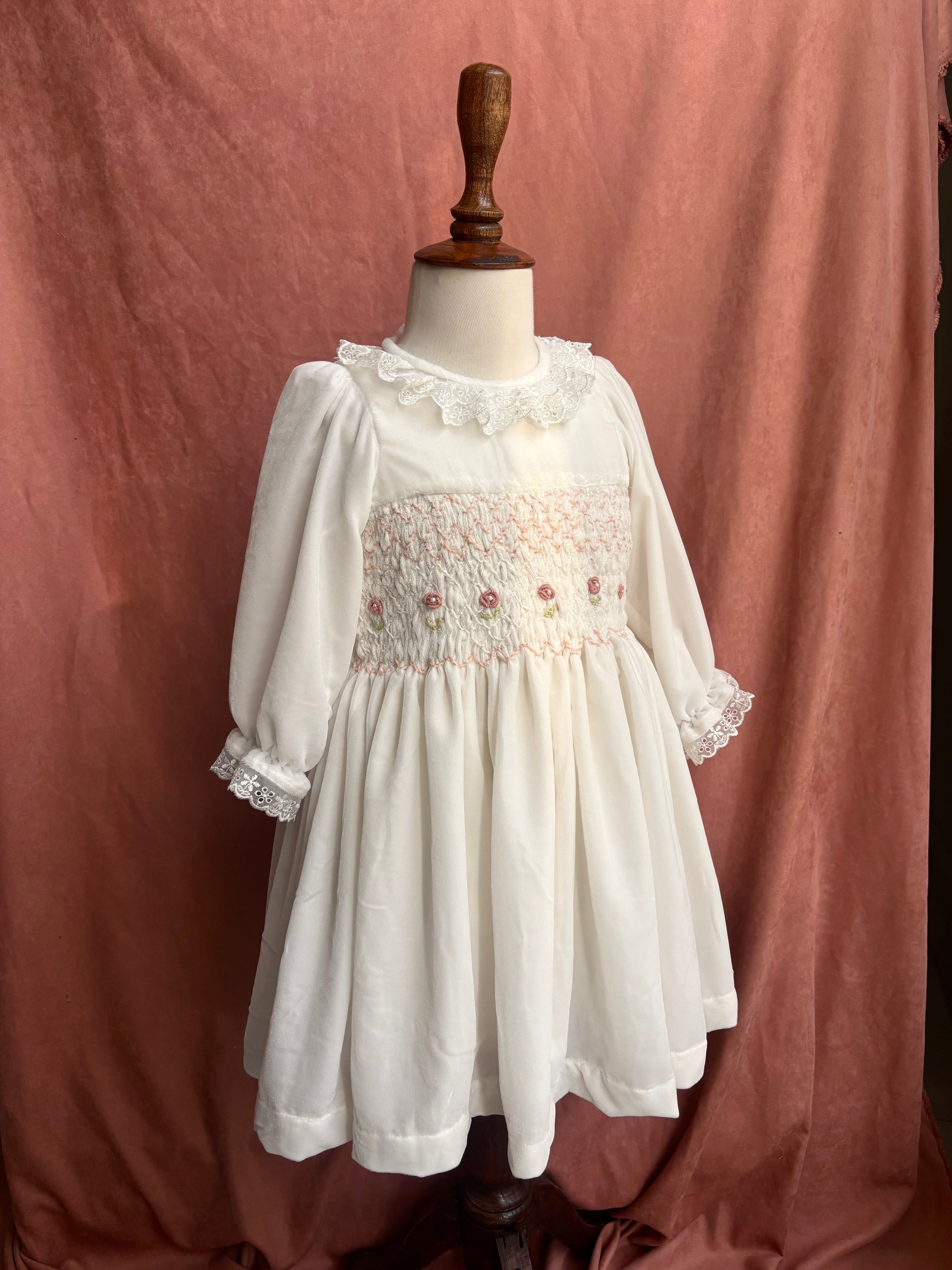 Winter Rose Smocked Dress