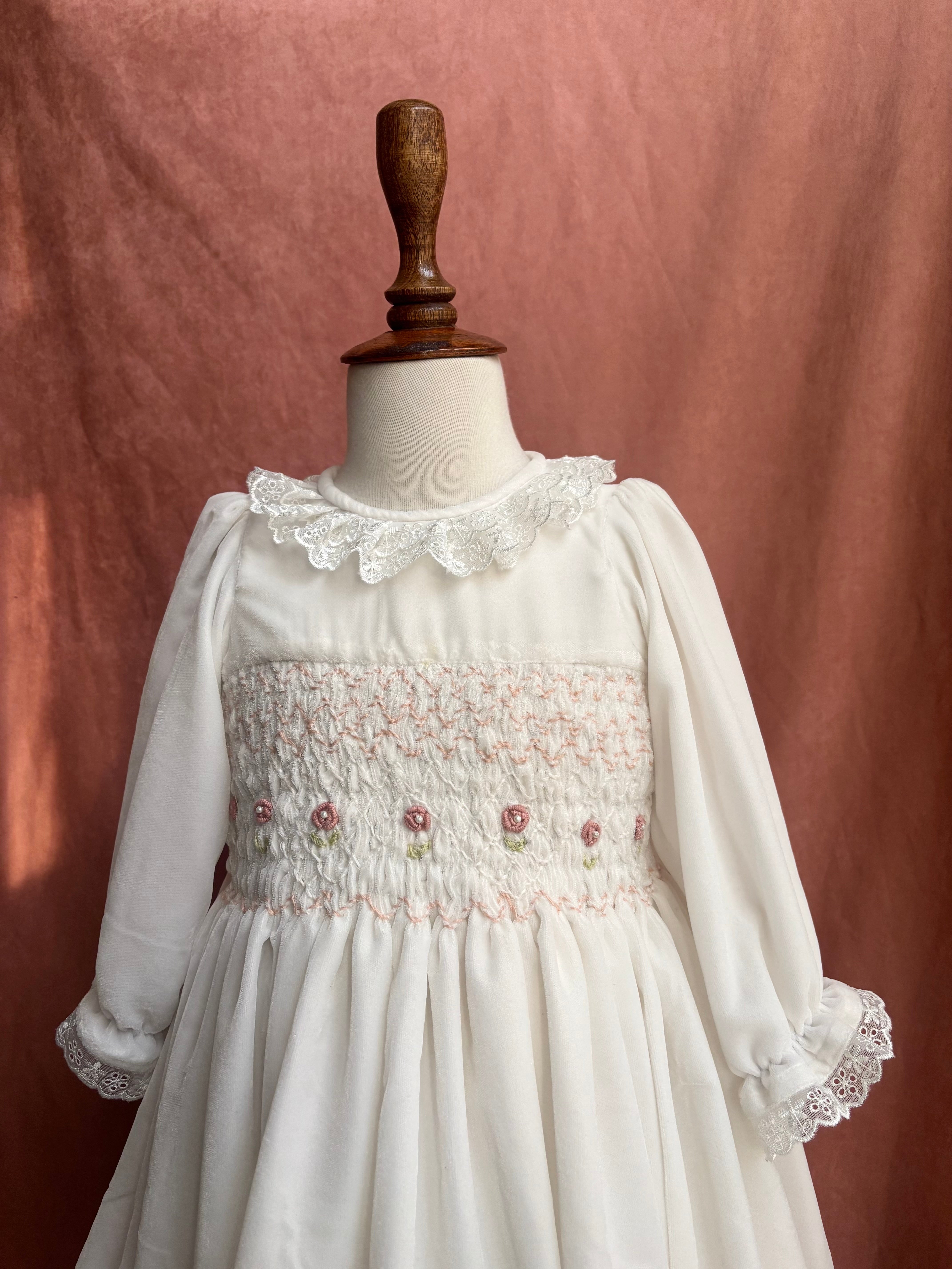 Winter Rose Smocked Dress